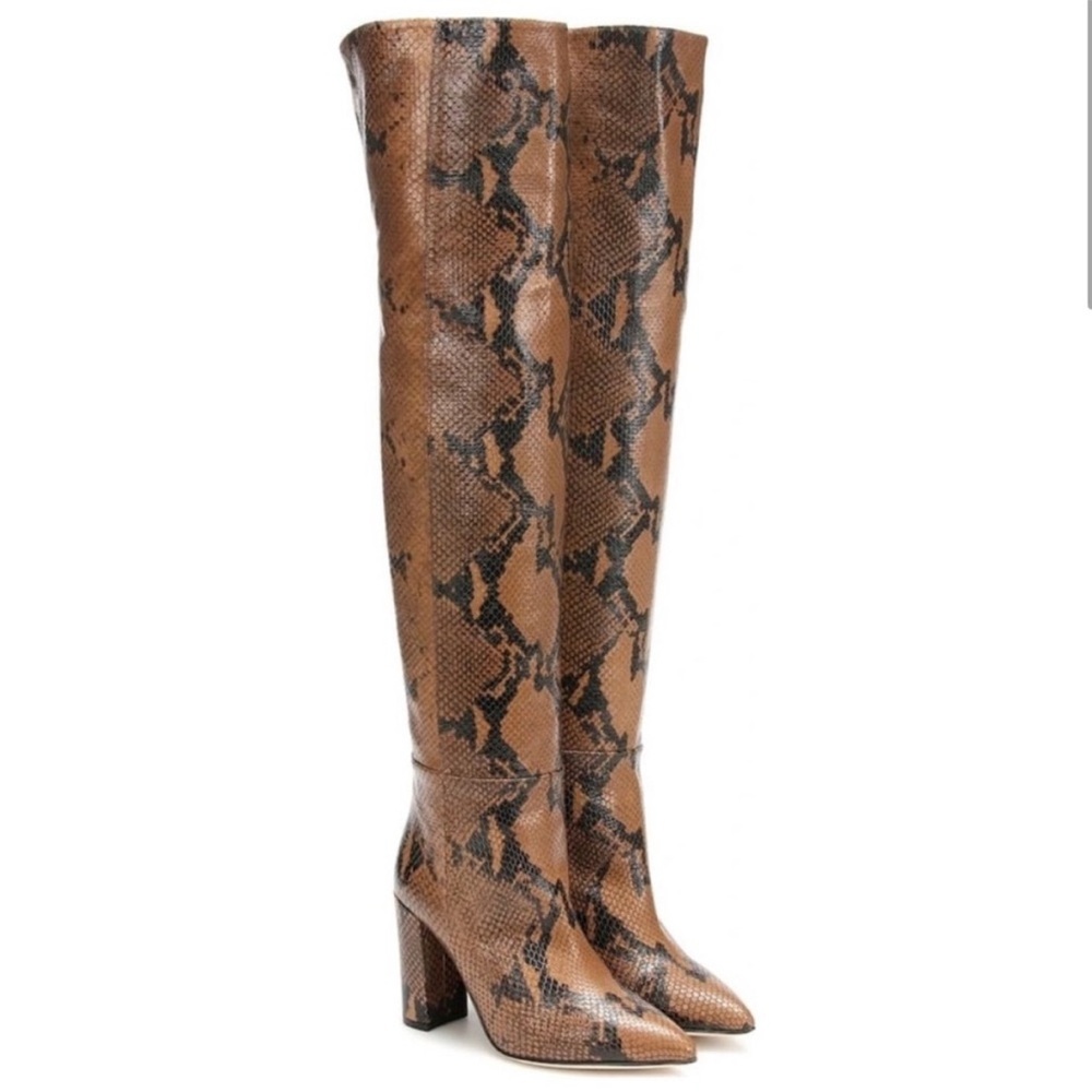 Paris Texas Cognac Python Snakeskin Effect Over-t… - image 5